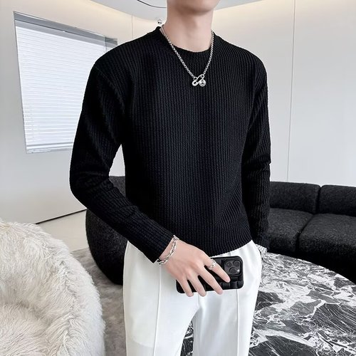 Champion men's long-sleeve t-shirt spring and autumn inner base shirt men's white hoodie winter top