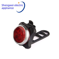 Cross-border bicycle front light USB charging gem light bike 3LED dual color 030 warning rear light outdoor night riding light
