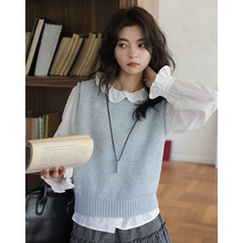 2025秋冬新款甜美文艺日系叠穿减龄喇叭长袖花瓣领白色衬衫上衣女