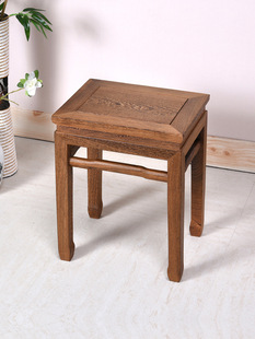 Chicken Wing Wood Small Square Stool Household Tea Table Stool Chinese Solid Wood Low Stool Sofa Stool Log Bench Dressing Stool