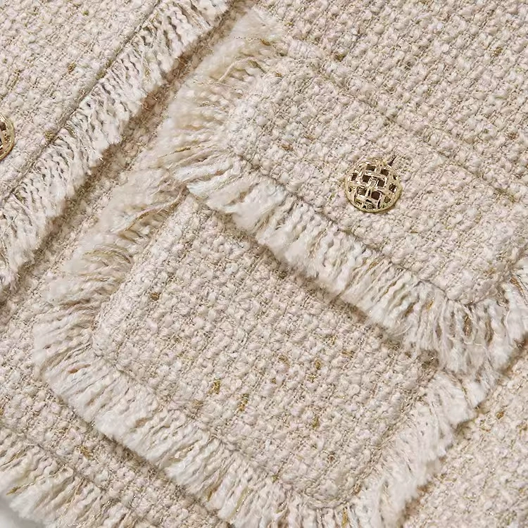 Красный Woolen жилет, ретро тканая куртка с круглым воротником