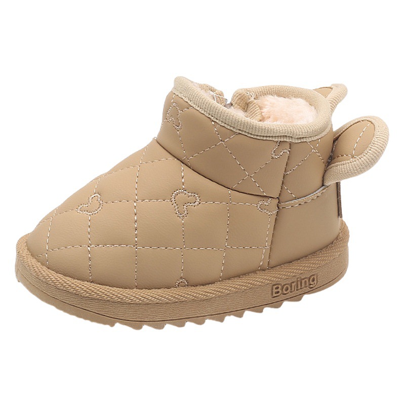 Botas de nieve para bebés zapatos de algodón forrados de lana de invierno zapatos de bebé para bebés zapatos de bebé estilo coreano orejas de té de leche
