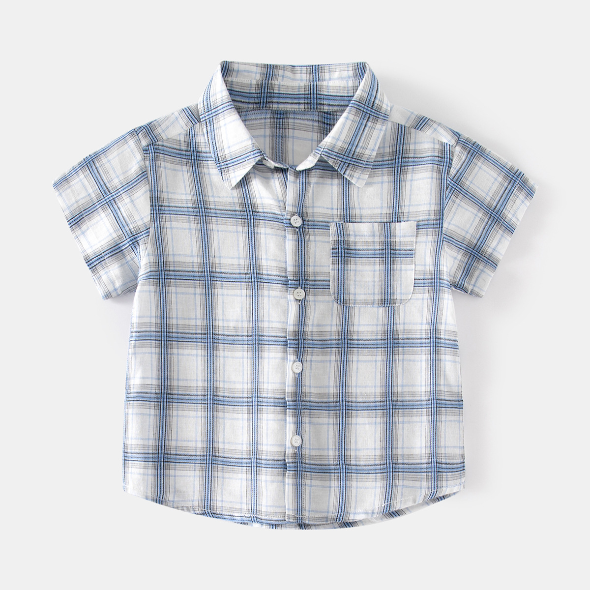 Blue children's soft breathable shirt for leisure
