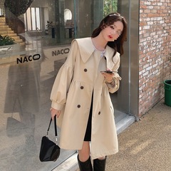 灯笼袖风衣女小个子春秋季2025新款显瘦日系娃娃领设计感小众外套