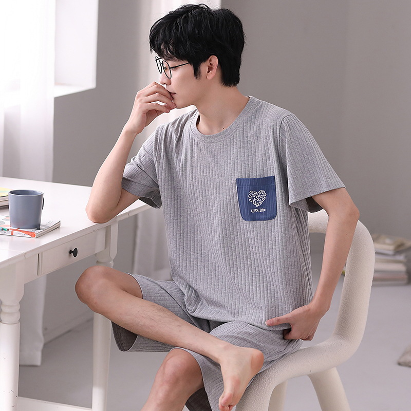 2023 nuevos pijamas de los hombres de verano modal delgado de manga corta pantalones cortos de seda de hielo fresco desgaste del hogar más traje de tamaño