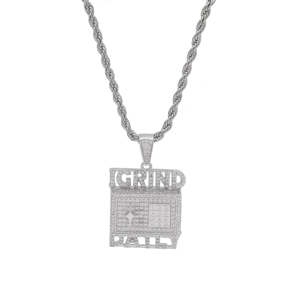 Nuova cassaforte hip-hop personalizzata di vendita calda con collana di gioielli di tendenza con ciondolo micro zircone intarsiato_voghion.com