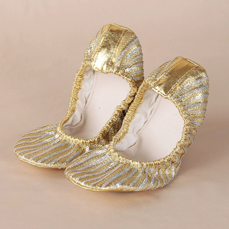 Туфли для восточных танцев, тренировочные туфли, туфли с мягкой подошвой «кошачья лапка», туфли для выступлений, индийские танцевальные туфли, туфли для выступлений с вышивкой бисером, пайетками, золотыми пайетками