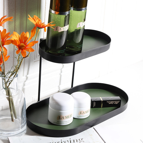 Nordic entryway key holder shelf jewelry storage tray desk cosmetic storage box iron and leather miscellaneous tray