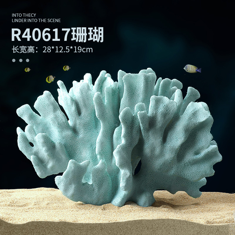 Pecera Simulación Paquete de paisajismo de arrecife de coral falso Acuario Concha Aqua Paisaje acuático Decoración de plantas acuáticas Combinación de casa de evitación