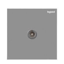 罗格朗开关插座逸景深砂银色 有线电视插TV插 家用86型墙壁暗装