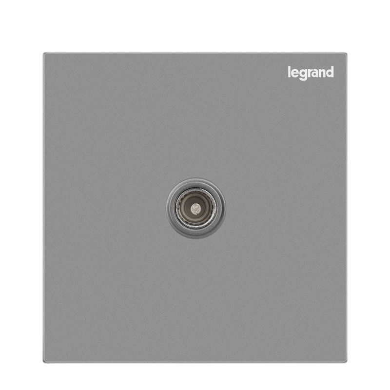 罗格朗开关插座逸景深砂银色 有线电视插TV插 家用86型墙壁暗装