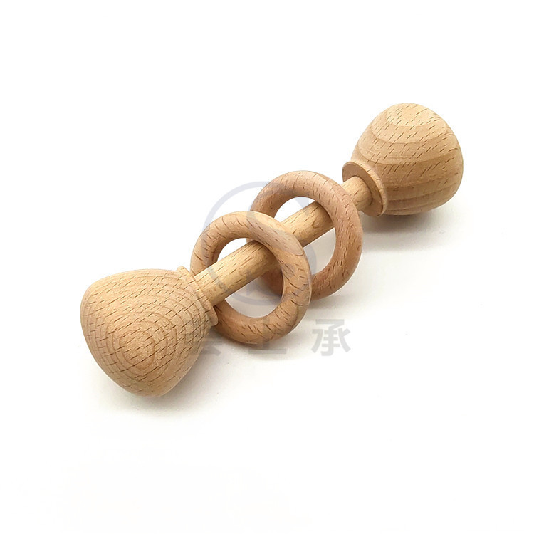 木製幼児おもちゃガラガラおしゃぶり赤ちゃん 100 日写真小道具アクセサリーおもちゃ木製リング