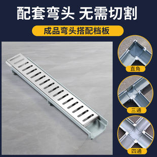 Constant Water Groove Resin Finished Drainage Ditch U-Shaped Groove Kitchen Groove Courtyard Stainless Steel Cover Sewer Ditch U