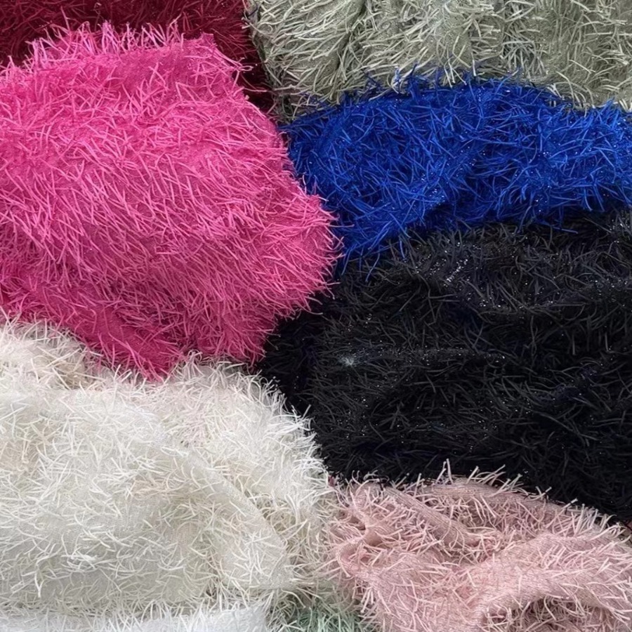 Inventario de lana larga seda brillante jade cinta de terciopelo frisa de terciopelo de moda de mujer ropa de rendimiento juguetes tela de peluche