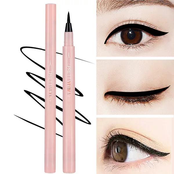 Cool Black Slender Eyeliner with Smooth Lines and Evenly Colored Eyeliner Waterproof and Sweat-Proof Non-Smudge Cosmetics
