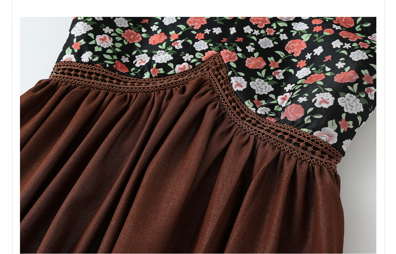 Váy yếm denim phong cách Trung Quốc mới, thiết kế jacquard nhuộm sợi cao cấp, dáng suông — màu nâu, màu xanh lá cây chi tiết 50