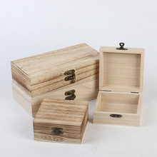 翻盖桐木木盒简约首饰盒桌面杂物收纳盒厂家直供复古茶叶盒木盒