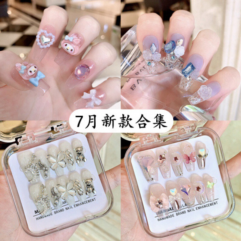 [a Collection of July] Original Real Shot of Handmade Wearable Nails, Popular Nail Art Patches, New Douyin Hot Style