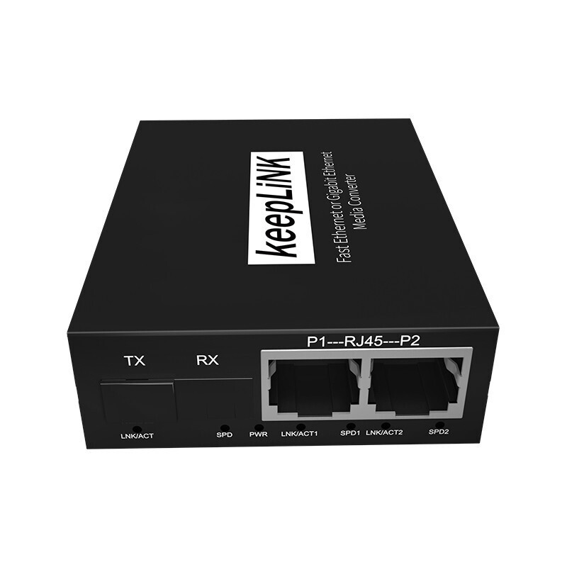 keepLINK 1光2电电信光纤收发器百兆单模单纤光纤转换器 A B一