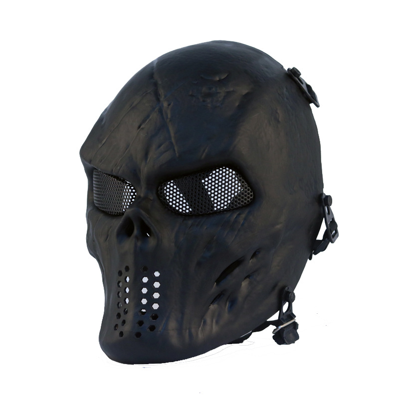 万圣节面具恐怖面具 铁血骷髅恐怖道具 面罩防护面具