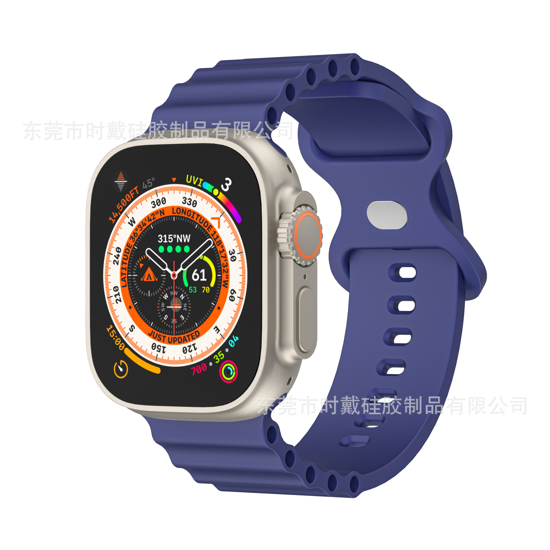 Nueva correa de reloj Apple adecuado para applewatch8 generación Ultra/4567 Marina hebilla correa de reloj de silicona