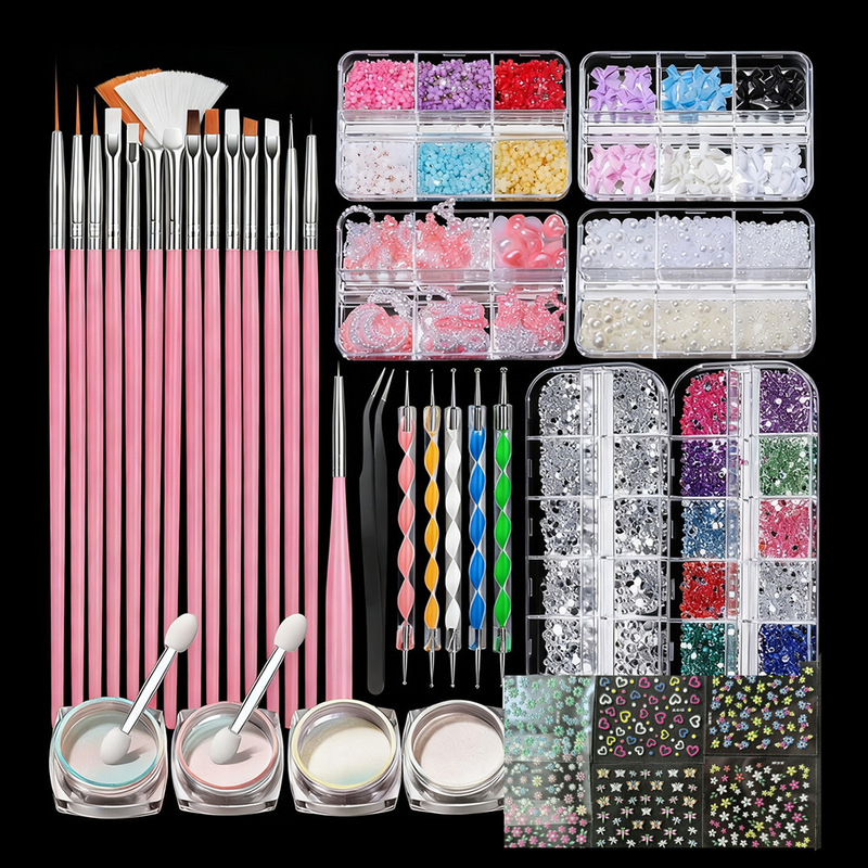 Cross-Border Nail Art Decoration Accessories Manicure Pen Tool Set Manicure Diamond Bow Sticker for Manicure DIY