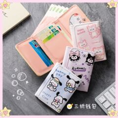 ミニかわいい一体カードパック大容量カートン三つ折り财布防犯ブラシコンパクトポータブル大容量マルチカードビット