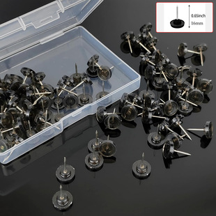 Round Head Round Piece Transparent Black Flat Head I-Shaped Nails Cute Transparent Plastic Thumbtacks Pushpins Cork Felt