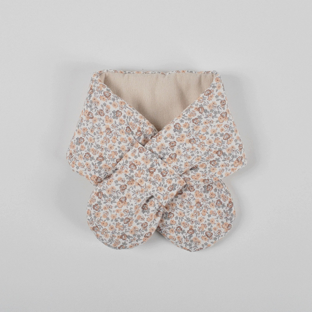 Moinmlon Winter New Baby Floral Scarf Baby Cotton Can Be Inserted into the Baby Warm Scarf Soft
