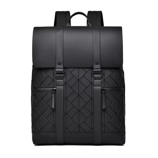 Lattice Pattern Backpack, Large Capacity Men's Commuter Laptop Bag, Stylish Backpack, College Student School Bag, 2025 New Business Model