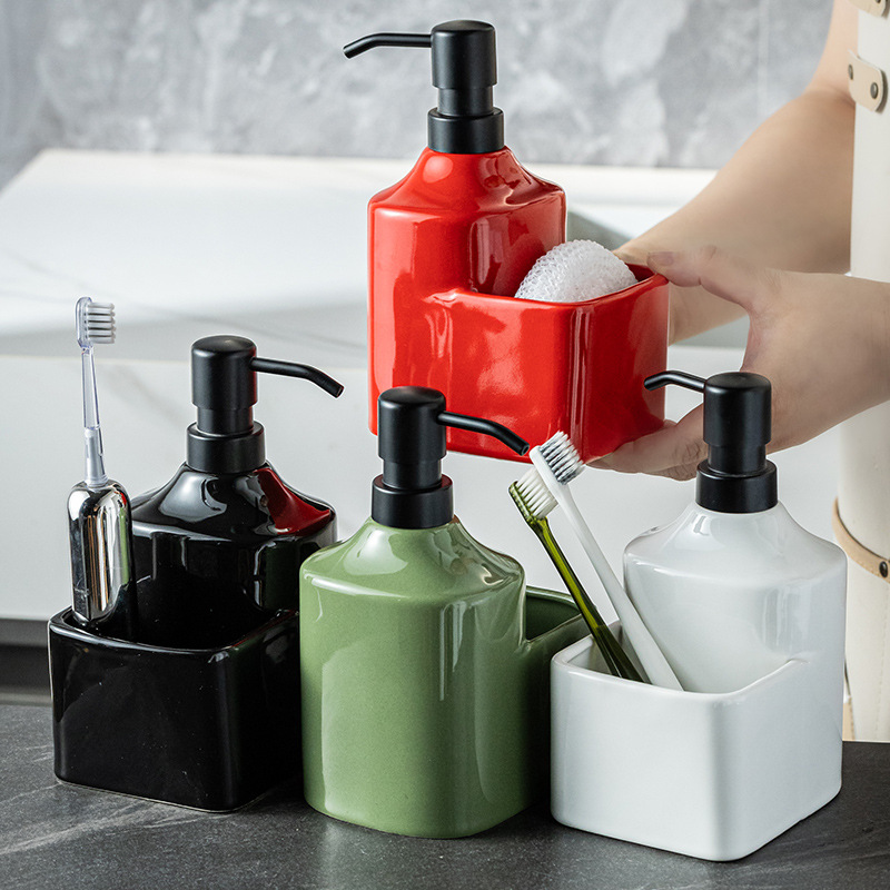 Creativa transfronteriza loción cerámica subenvasada botella de almacenamiento champú gel de ducha detergente hotel baño hogar