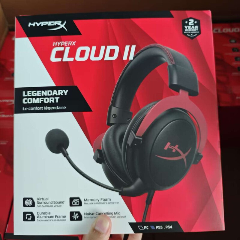 Hyperx Cloud Ii Head-Mounted Gaming Headset Hurricane Second Generation E-Sports with Sound Card Foreign Trade Cross-Border