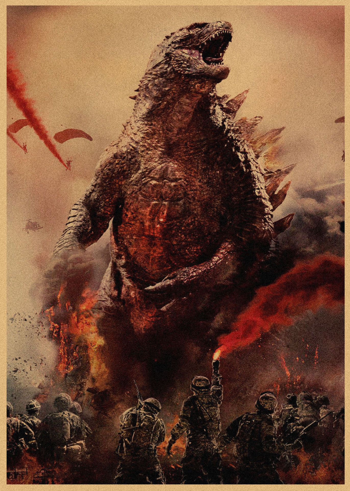 Godzilla película Godzilla póster retro kraft decoración mural mural 258