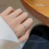 Tide, small design zirconium, fashionable ring with stone, trend of season, on index finger, wholesale