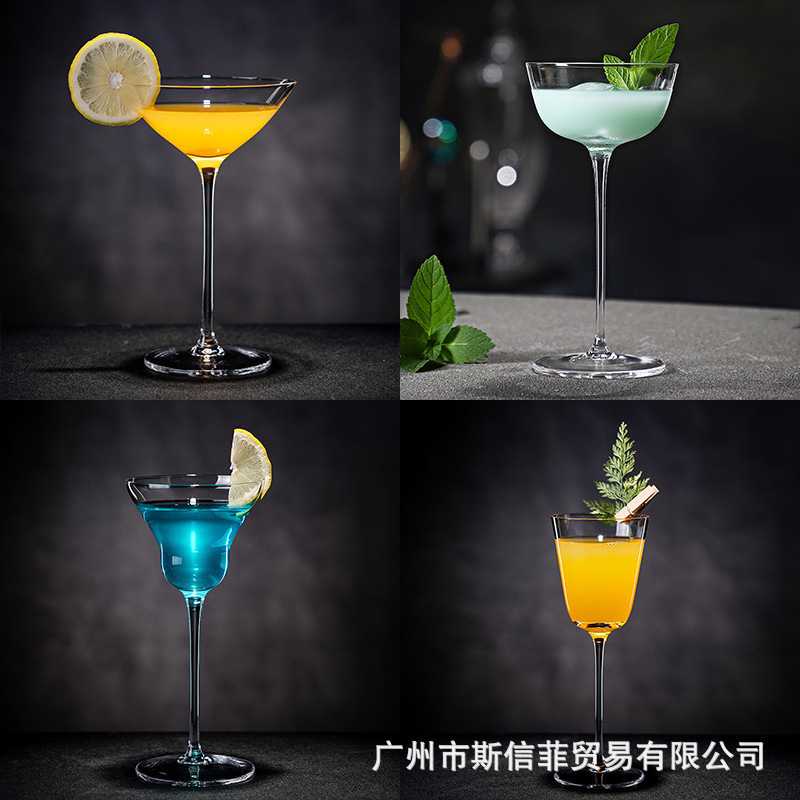 Copa de cóctel Copa Margaret Copa Martini Vaso de vino de vidrio al por mayor transfronterizo Copa especial de bar Lujo ligero