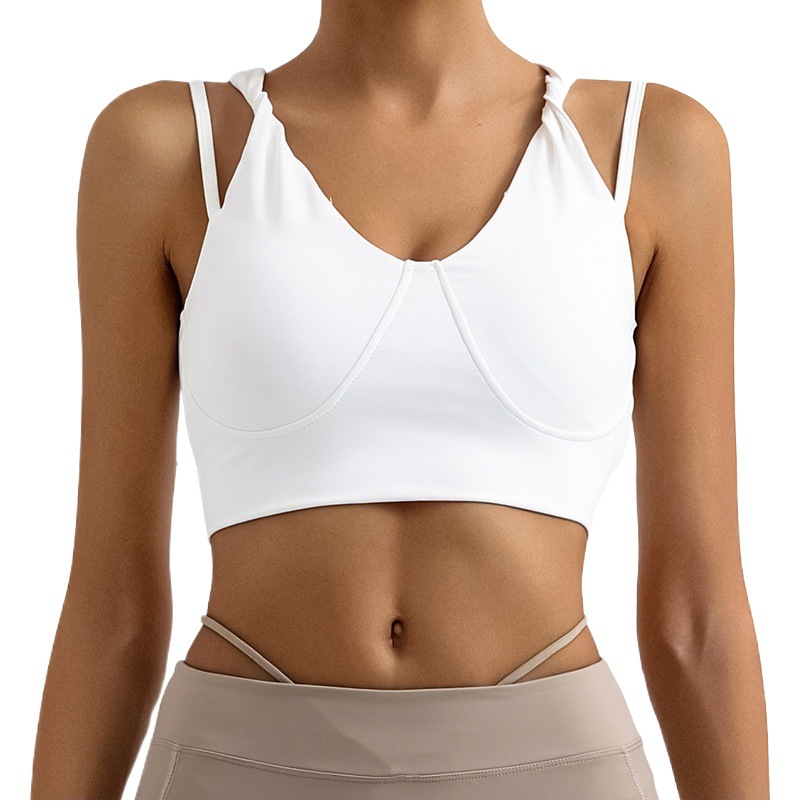 2024 nuevo comercio exterior transfronterizo Deportes Fitness Chaleco Mujeres con almohadilla en el pecho belleza espalda alta elástico de secado rápido yoga Sling bra image 1