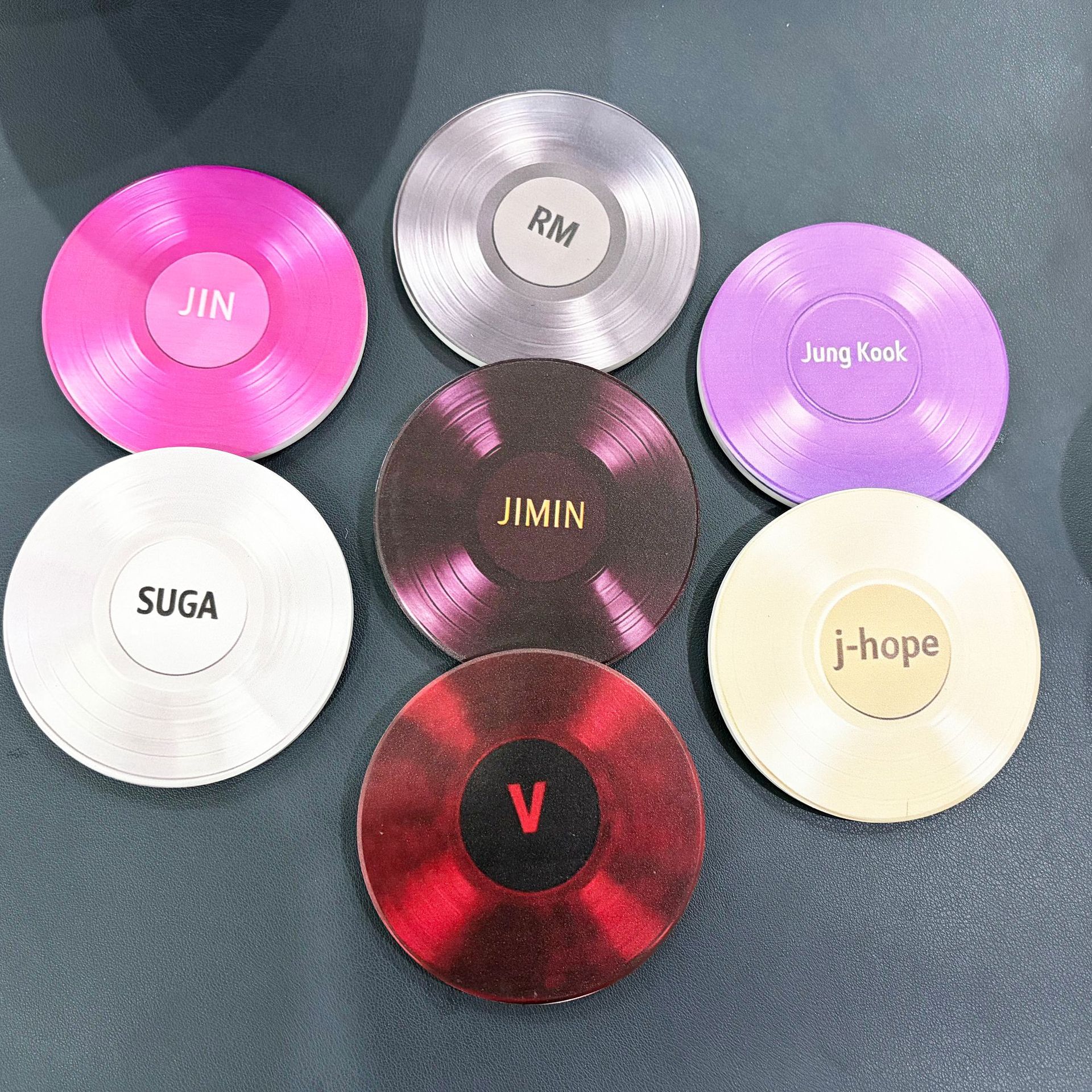 Bts New Album Cd Pattern Ceramic Coaster Desktop Decoration
