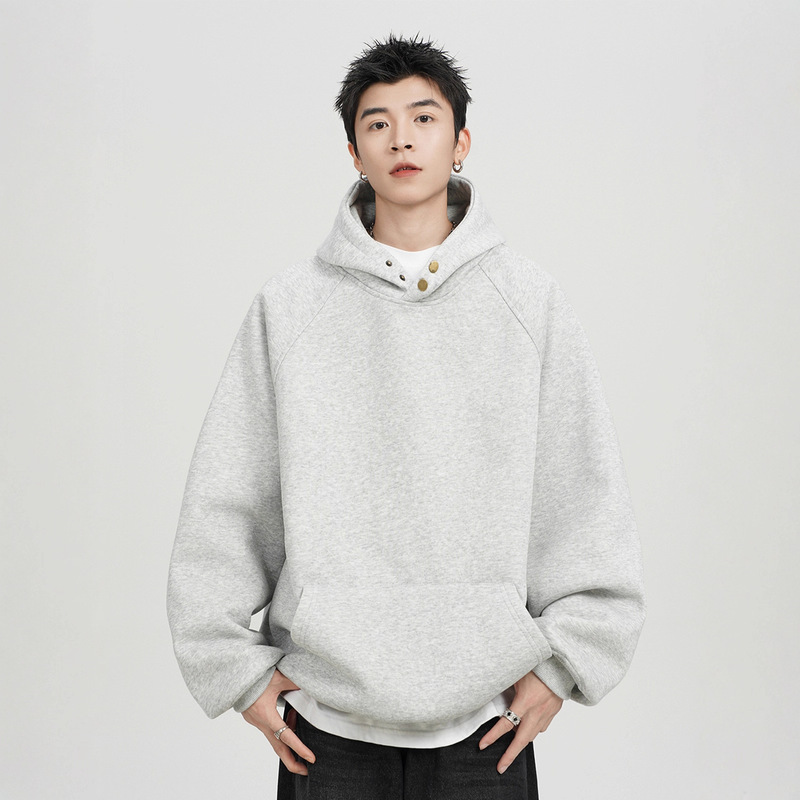 Carefully Selected Heavyweight Button Hooded Sweatshirt for Men, Spring & Fall Trendy Brand Loose Casual Pure Color Versatile American Hoodie Jacket Carefully Selected Heavyweight Button Hooded Sweatshirt for Men, Spring & Fall Trendy Brand Loose Casual Pure Color Versatile American Hoodie Jacket