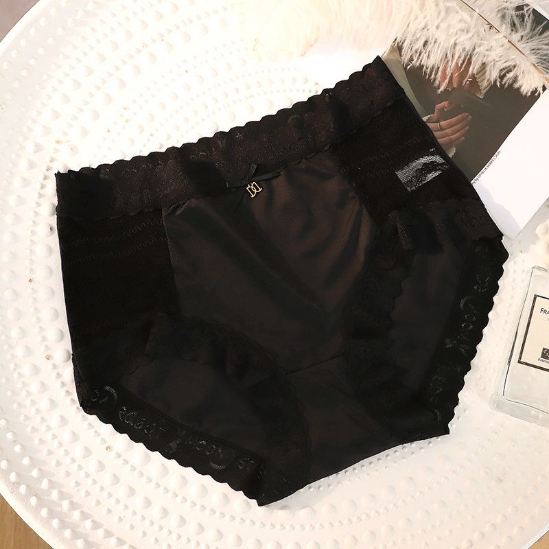 女性用シームレス下着、アイスシルクサテンミッドハイウエスト、セクシーレース、お腹コントロール、ヒップアップコットン、快適で肌に優しいクロッチショーツ|undefined
