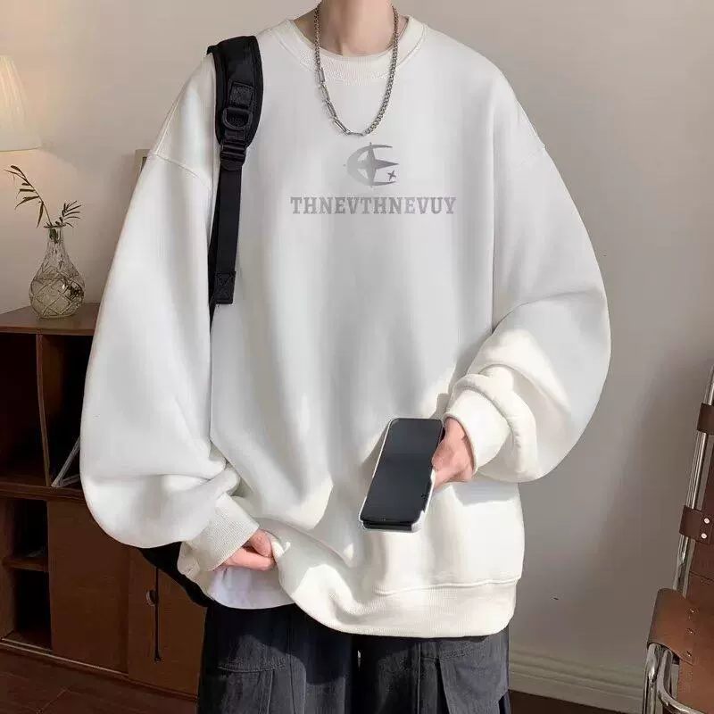 Печатный осенний и зимний свитер мужской весной и осенью 2024 года