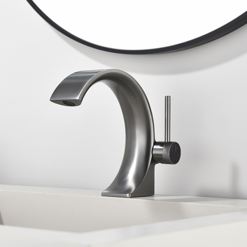 Manufacturers Wholesale Cross Border Luxury New Design Brass Sink Faucet Bathroom Faucet Hot and Cold Water Faucet