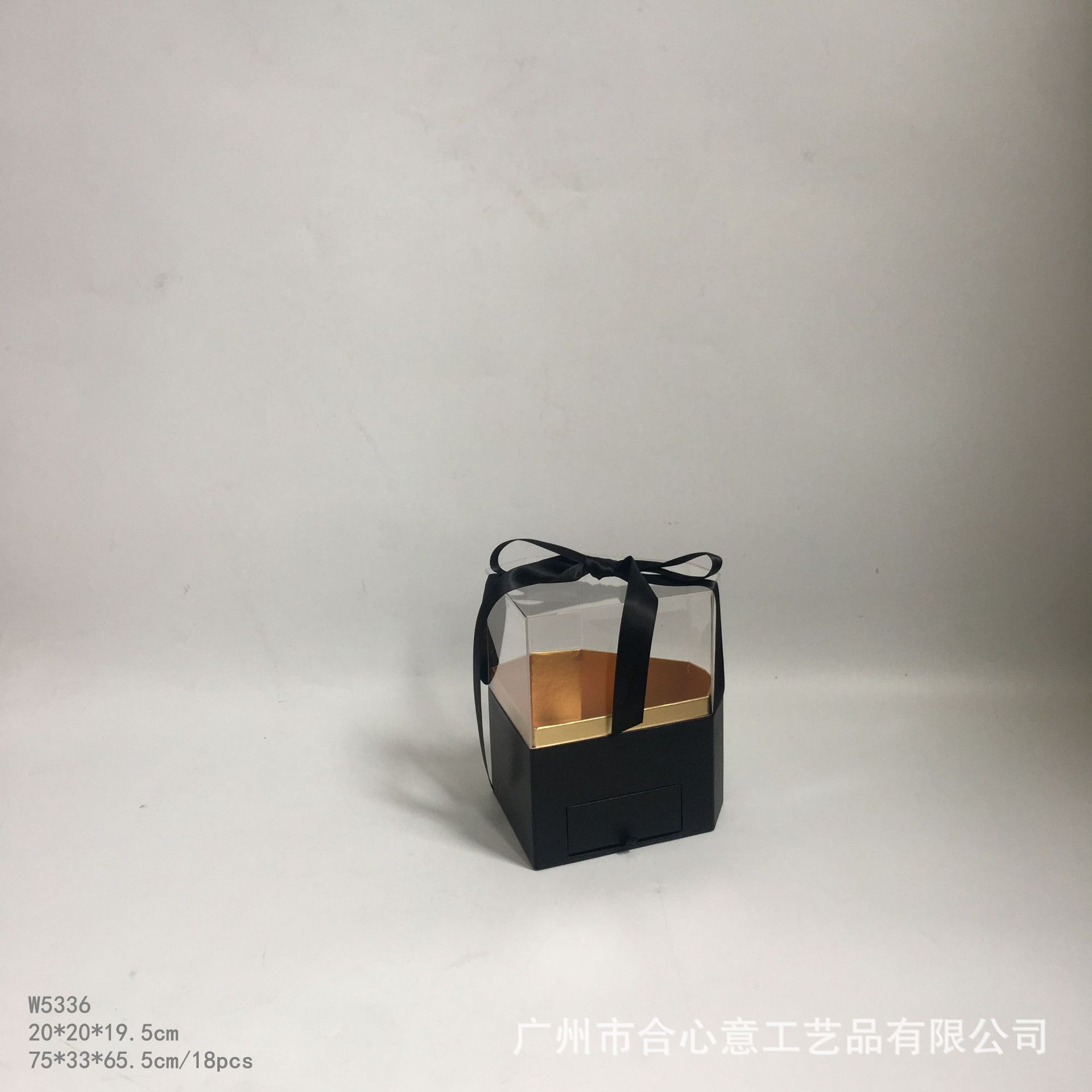 合心意现货亚克力盖开窗透明钻石心形抽屉鲜花插花礼品盒伴手礼盒