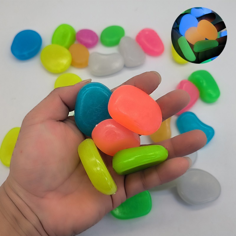 Piedras de cristal de cubo transparente, adornos creativos de bricolaje, cubitos de hielo luminosos, juguetes para niños, piedras luminosas, luminosas de color