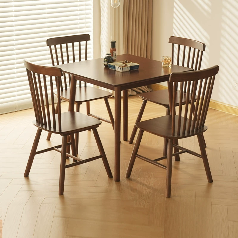 Маленький квадратный стол из цельного дерева, обеденный стол, бытовой простой обеденный стол для маленькой квартиры и стулья, квадратный стол из орехового дерева, стол «Восемь бессмертных»