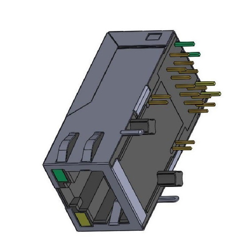 厂家RJ45带灯母座 迷你RJ45插座带灯  网络RJ45插口网口90度