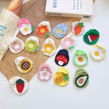 春夏新款ins宝宝船袜糖果色棉袜儿童刺绣水果地板袜儿童棉袜批发