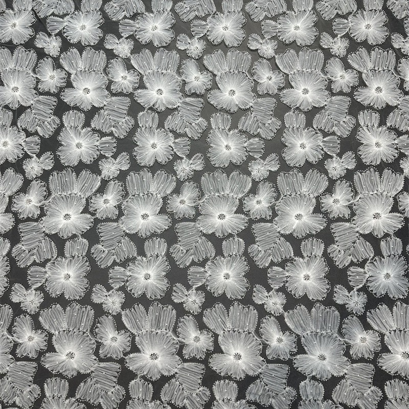 Fábrica directa de perlas bordadas de placas de paleta de perlas bordadas tela de moda vestido de cinturón tela