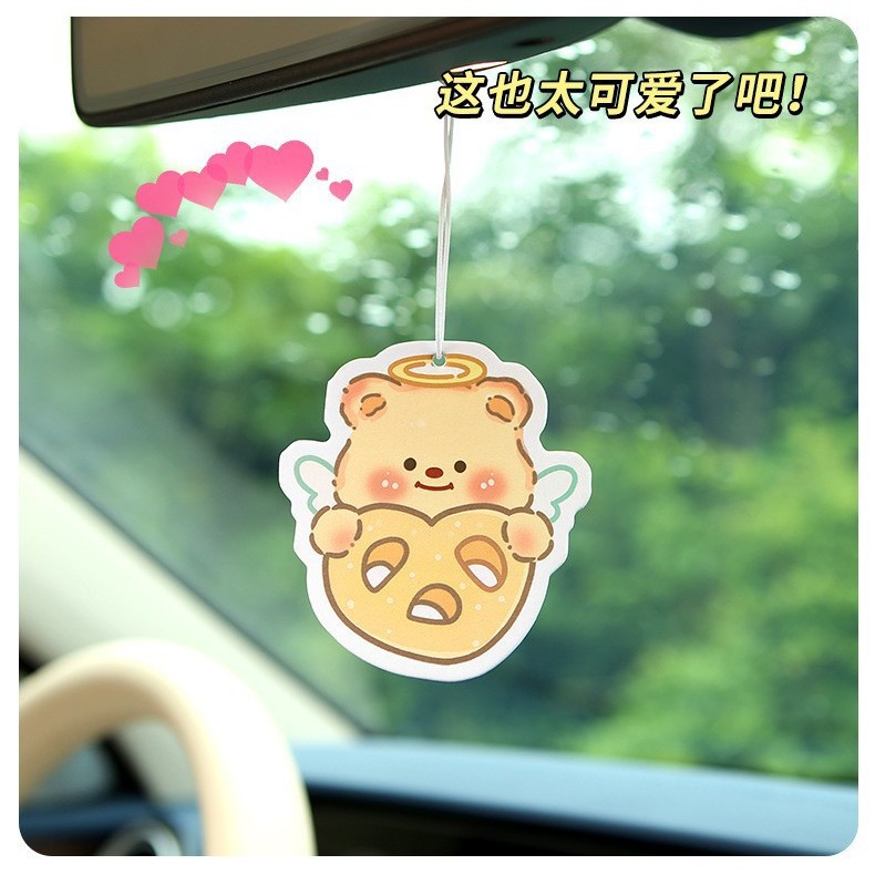 Butter Bear Car Perfume Film Car Rearview Mirror Cute Decoration Home Car Odor Removal Aromatherapy Card