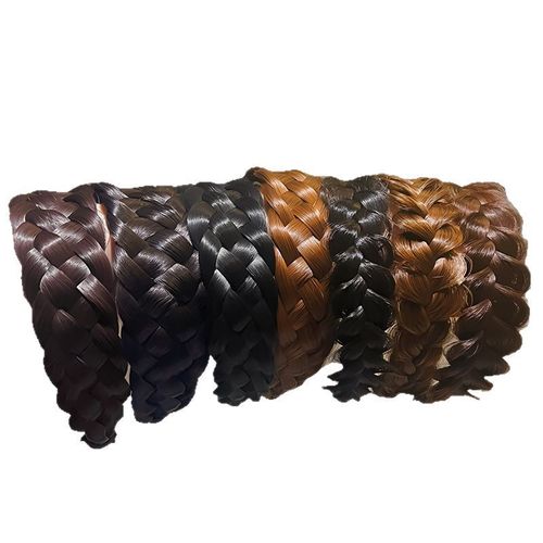 Fishbone Braided False Hair Band for Women, Waterfall Braid Integration, Wide Edge Press-in Hair Band, High Crown Hair Accessory