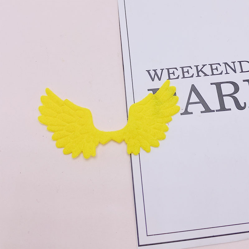 Ultrasónico fieltro alas de Ángel niños dibujos animados DIY pelo accesorios horquilla juguete muñeca ropa sombrero Accesorios